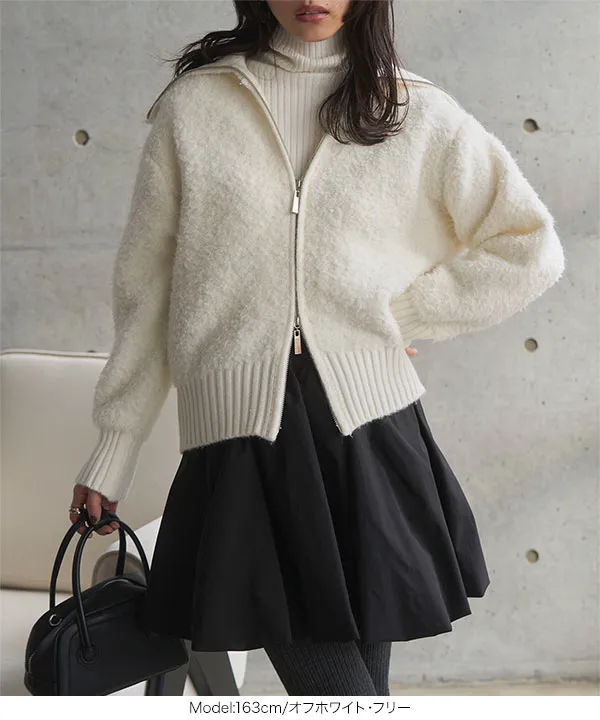 EPOCAホワイト ニットブルゾン EPOCAホワイト ニットブルゾン ジップニットブルゾン(トップス)｜EPOCA