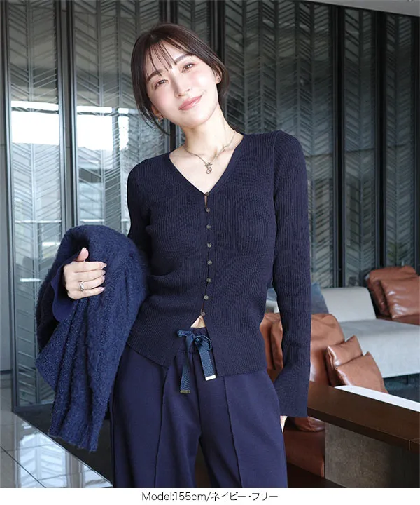 ★TOCCA トッカ★ネイビー リブニット カーディガン TOCCA - TOCCA トッカ カーディガン ネイビーの通販 by ruuu♡'s shop