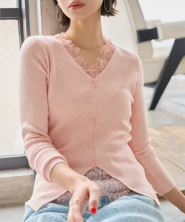 レースドッキングニット [N1330]