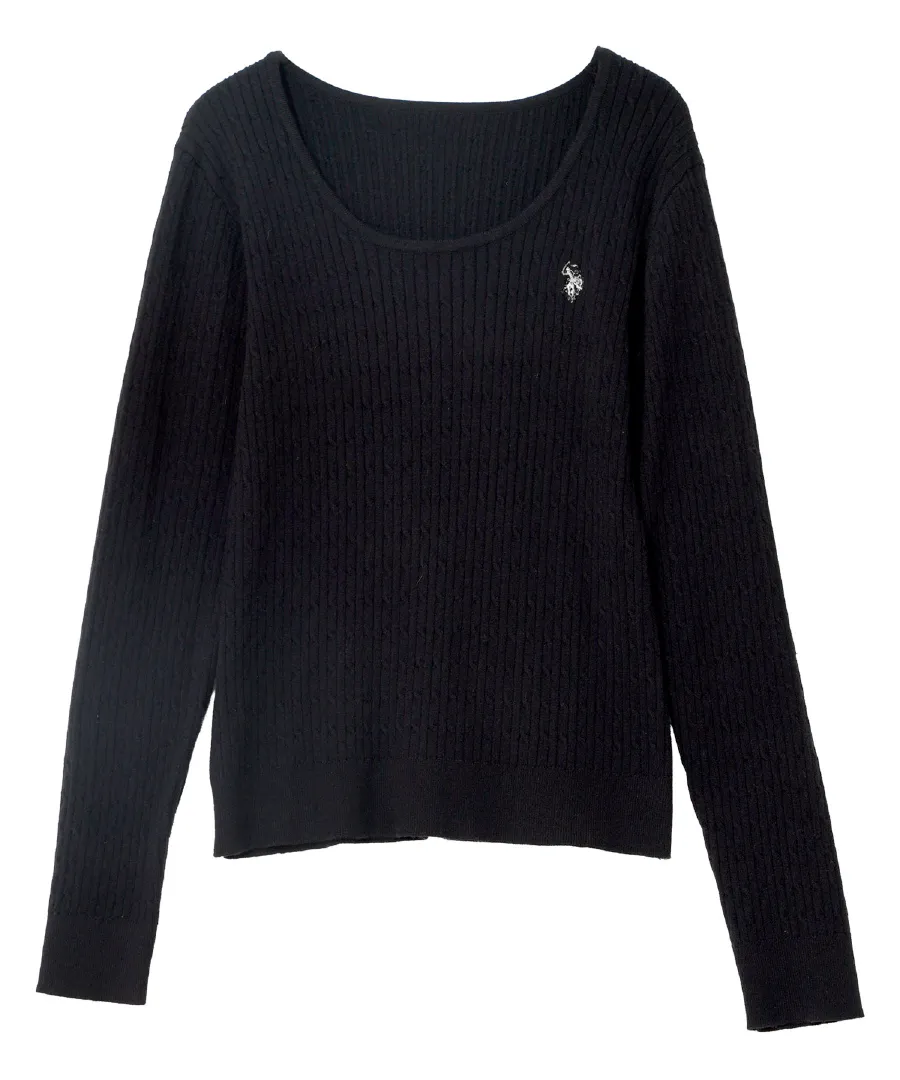 [ U.S. POLO ASSN. ]  M L 深Uネックケーブルニット [N1383]のレビュー