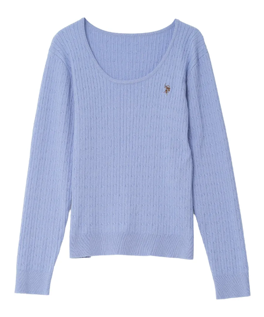 [ U.S. POLO ASSN. ]  M L 深Uネックケーブルニット [N1383]のレビュー