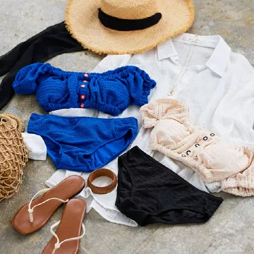 2way☆オフショルダー☆フロントボタンメッシュビキニ [S160]