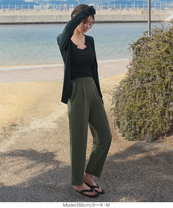 ラッシュガード ] ウエストタックストレートパンツ [S195