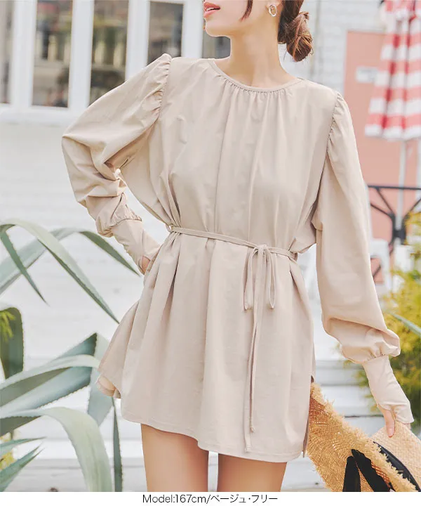 ラッシュガード ] 指穴付きボリューム袖ブラウス [S211] - レディース