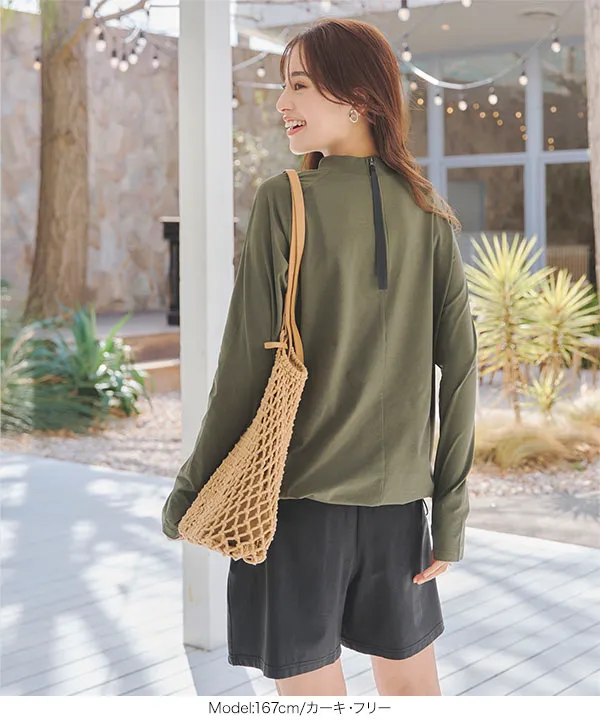 ラッシュガード ] 前後2way指穴付き裾ドロストトップス [S214] | 送料