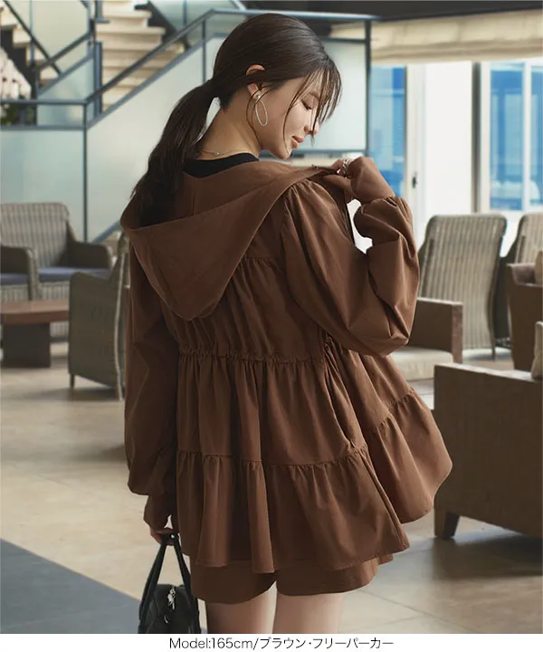 ラッシュガード ] 選べる2タイプ 指穴付きティアードデザイントップス