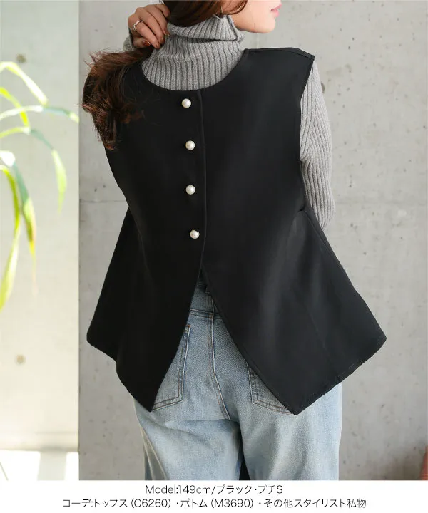 フクナミサンタ○おしゃれジレ　他２点 セレモニー ] [ Petitle / プチレ ] 前後2wayジレ (単品) [X471K