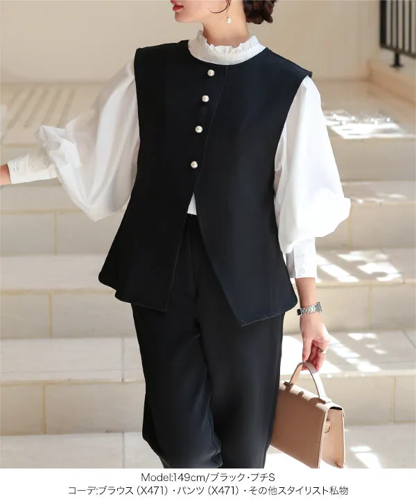 フクナミサンタ○おしゃれジレ　他２点 セレモニー ] [ Petitle / プチレ ] 前後2wayジレ (単品) [X471K