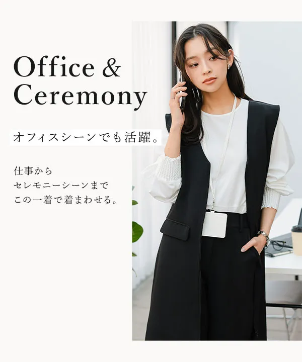 セレモニー ] 5点セット 2wayジレワンピース×ブラウス×パンツ [X492