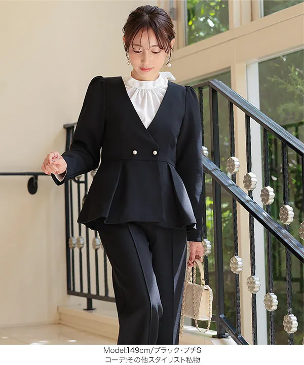 セレモニー ] [ Petitle / プチレ ] 3点セット ペプラムジャケット
