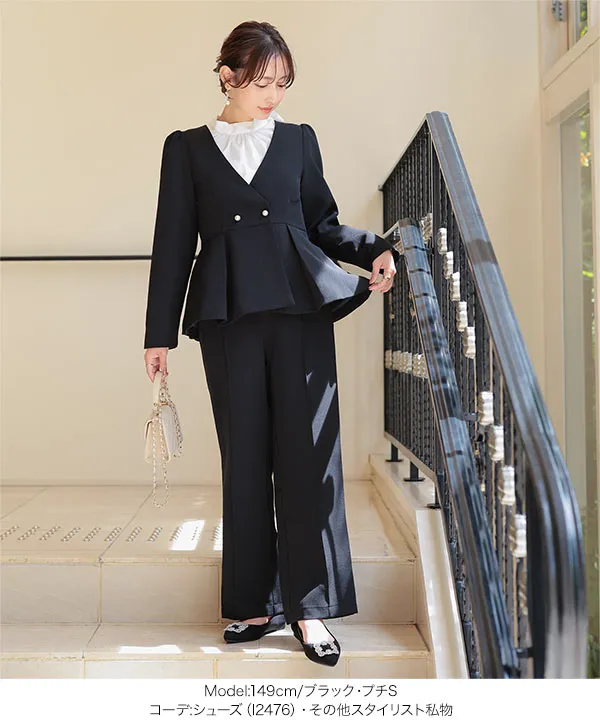 セレモニー ] [ Petitle / プチレ ] 3点セット ペプラムジャケット