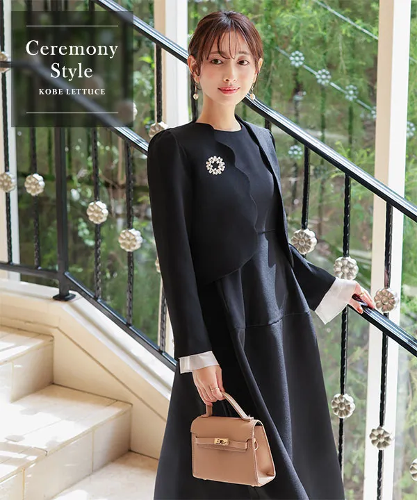 セレモニー ] [ Petitle / プチレ ] 3点セット スカラップジャケット