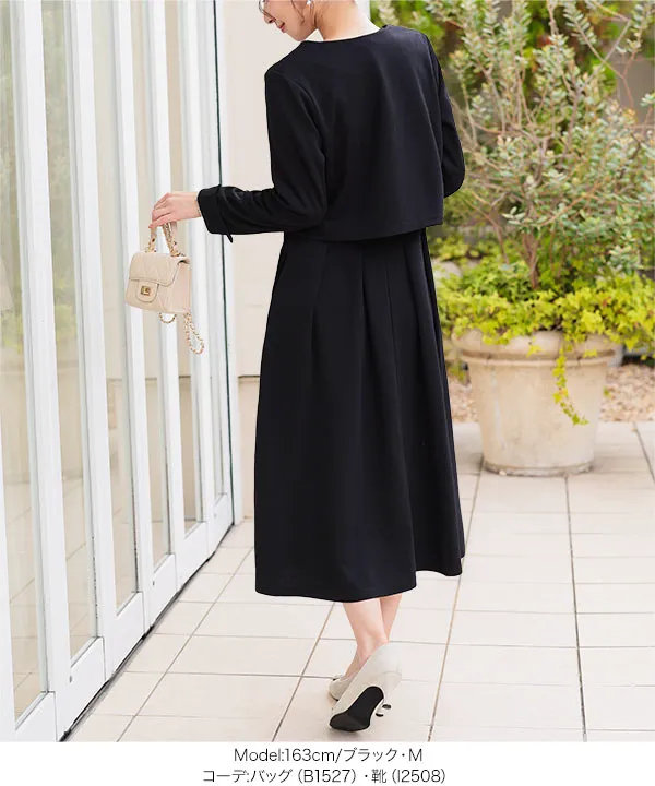 セレモニー ] 2点セット ウエストタックワンピーススーツ [X504