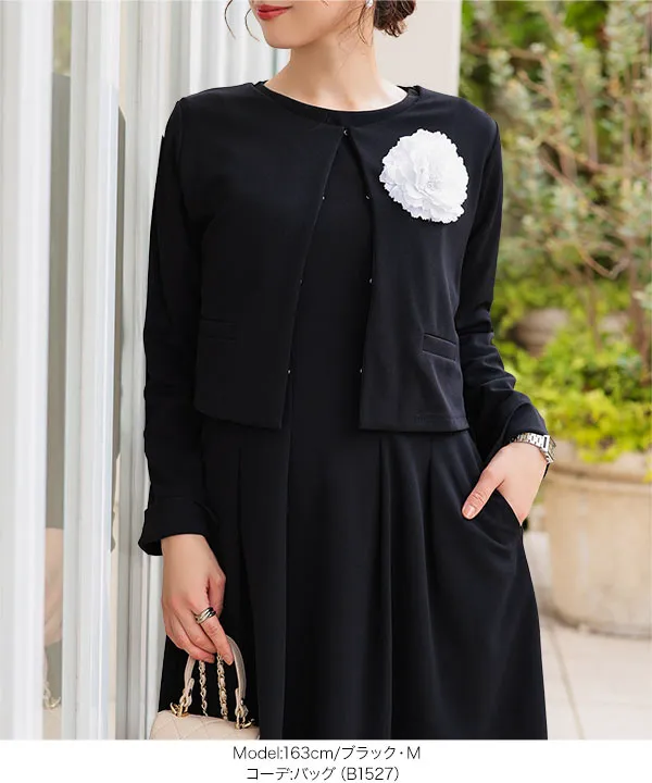 セレモニー ] 2点セット ウエストタックワンピーススーツ [X504