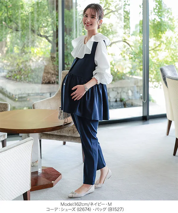 [ セレモニー ] [ mamaレタス ]　3点セット ペプラムジレ×ブラウス×テーパードパンツ　 [X514]| 10/4(日)12:00~発売予定！
