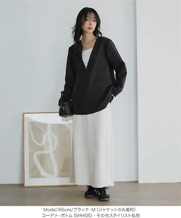 [ セレモニー ] 2点セット 深Vネックプルオーバージャケット＋センターシームパンツ M L XL [X516]| 10/4(日)12:00~発売予定！